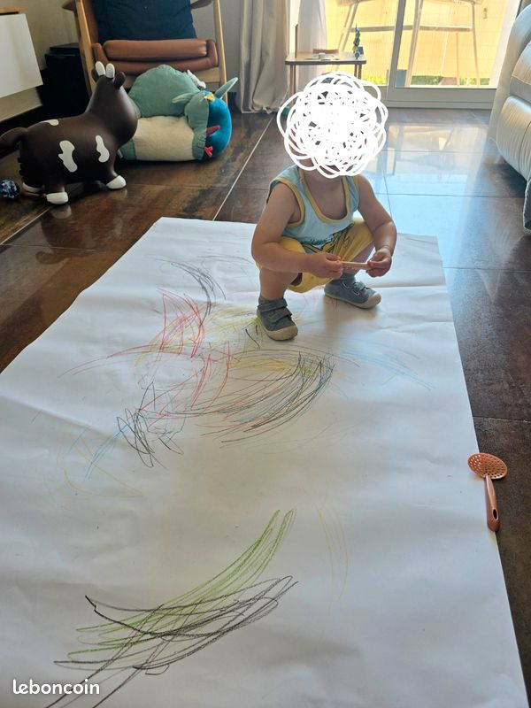 Chef-d’œuvre en format A0 – Crayon de couleur sur papier standard – prodige de l'art contemporain(16 mois) (image 2)