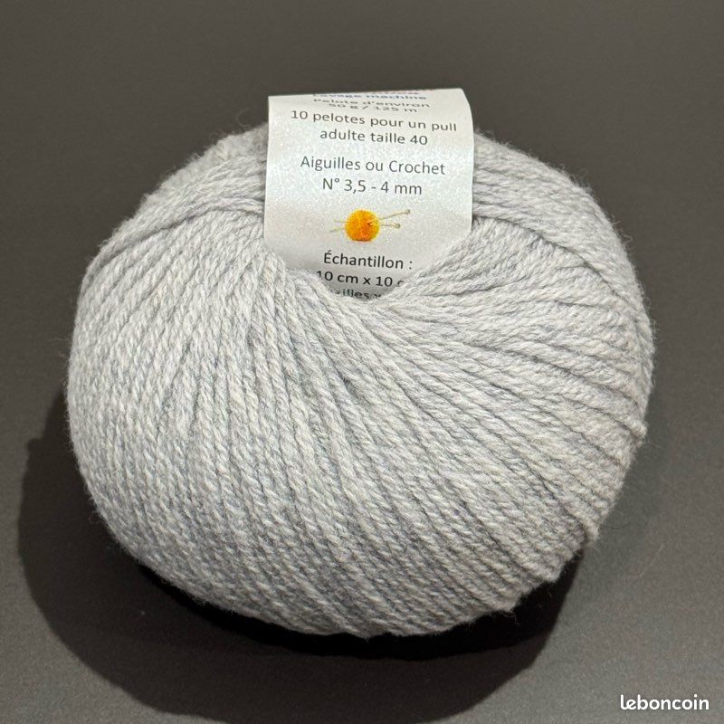 Pure laine suprême gris perle 16 pelotes de 50g 130m (image 5)