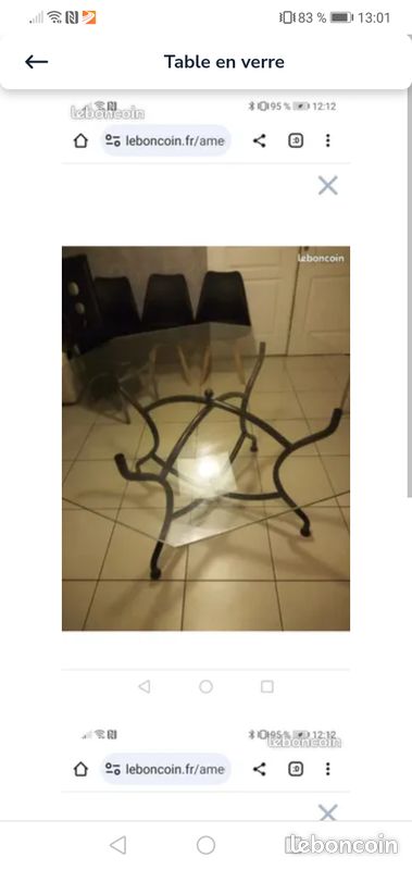 Table en verre (image 1)