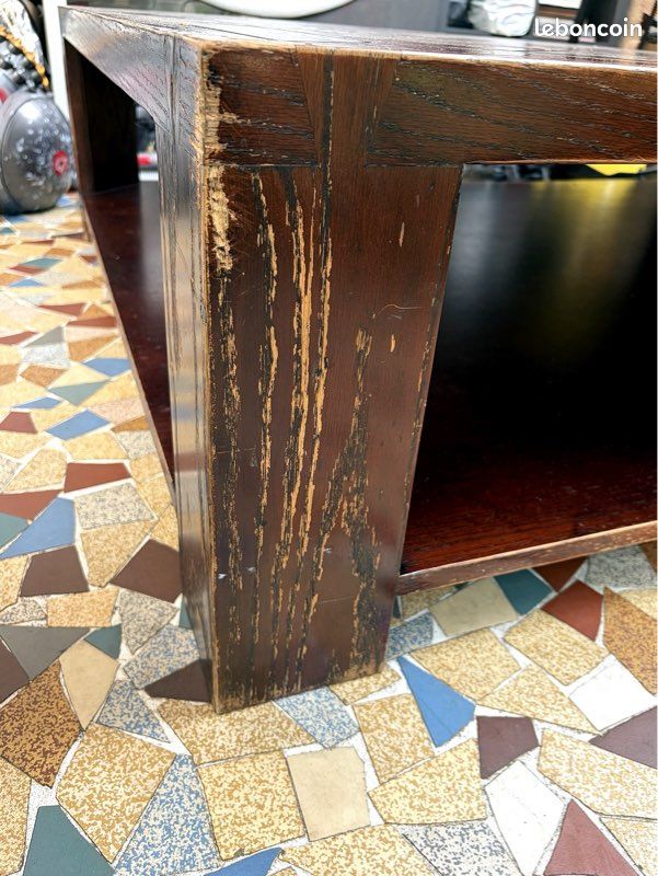 Grande table basse bois massif double plateau 160 x 120 cm (image 5)