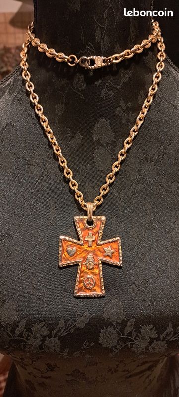 Collier Sautoir Jacky De G - Doré, Perles En Résine, Occasion