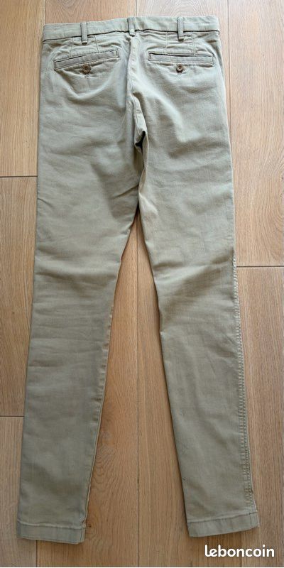Chino Uniqlo beige, coupe slim, taille XS (image 2)