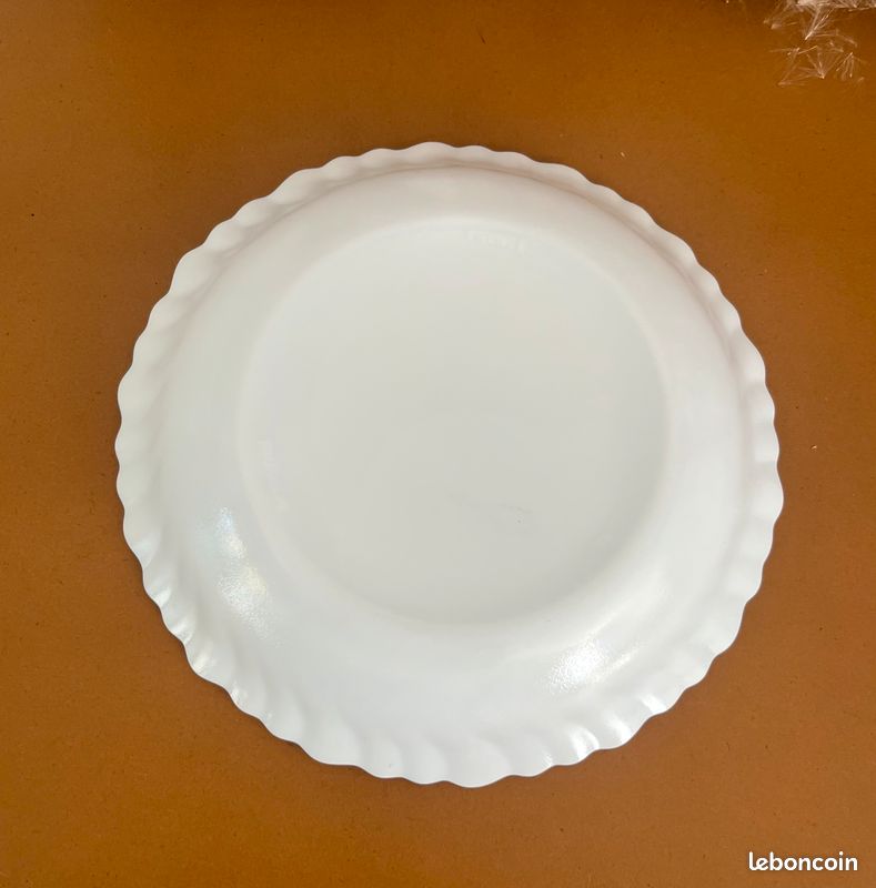 6 ASSETTES CREUSES arcopal en opalne blanche décorée modèle ASTER