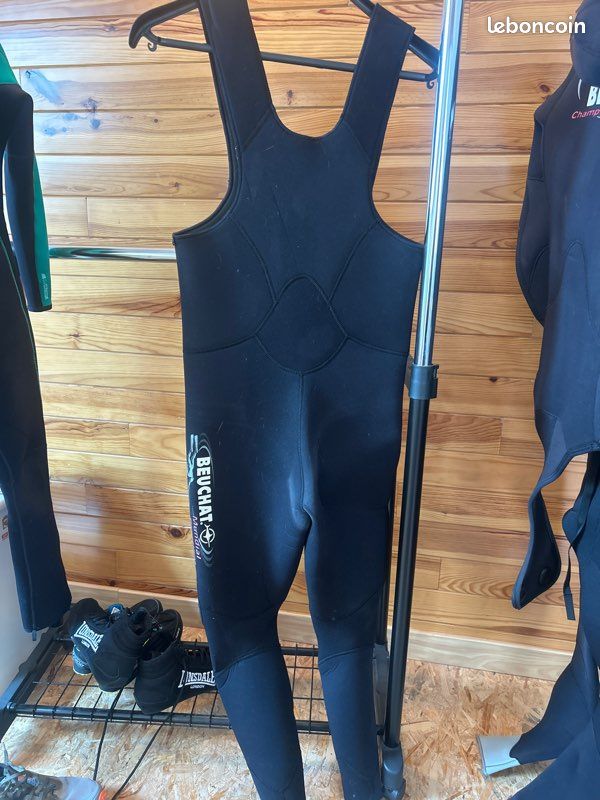 Beuchat combinaison de plongée 2 pièces néoprène noir taille S très bon état (image 4)