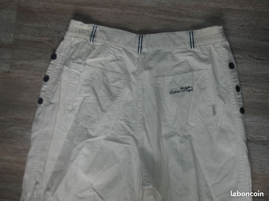 Pantalon femme blanc marine neuf 44 epicea (image 2)