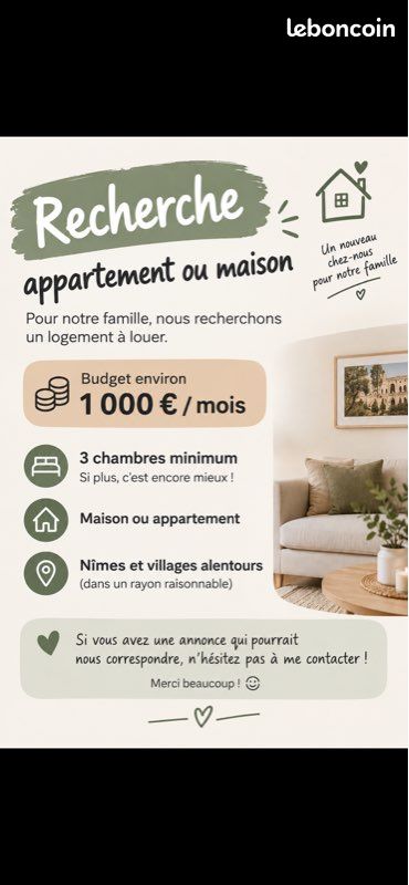 Appartement 4 pièces 80 m² · à Nîmes · 80 m² · 1 000 €/mois