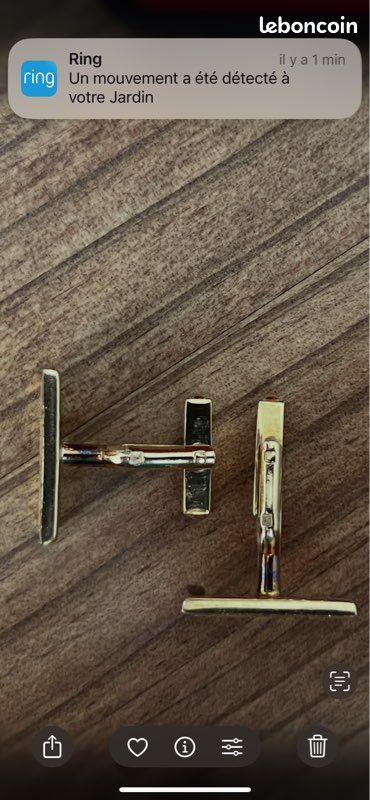 Boutons De Manchette Vintage Plaqué Or Jaune – Avec Écrin D'Occasion