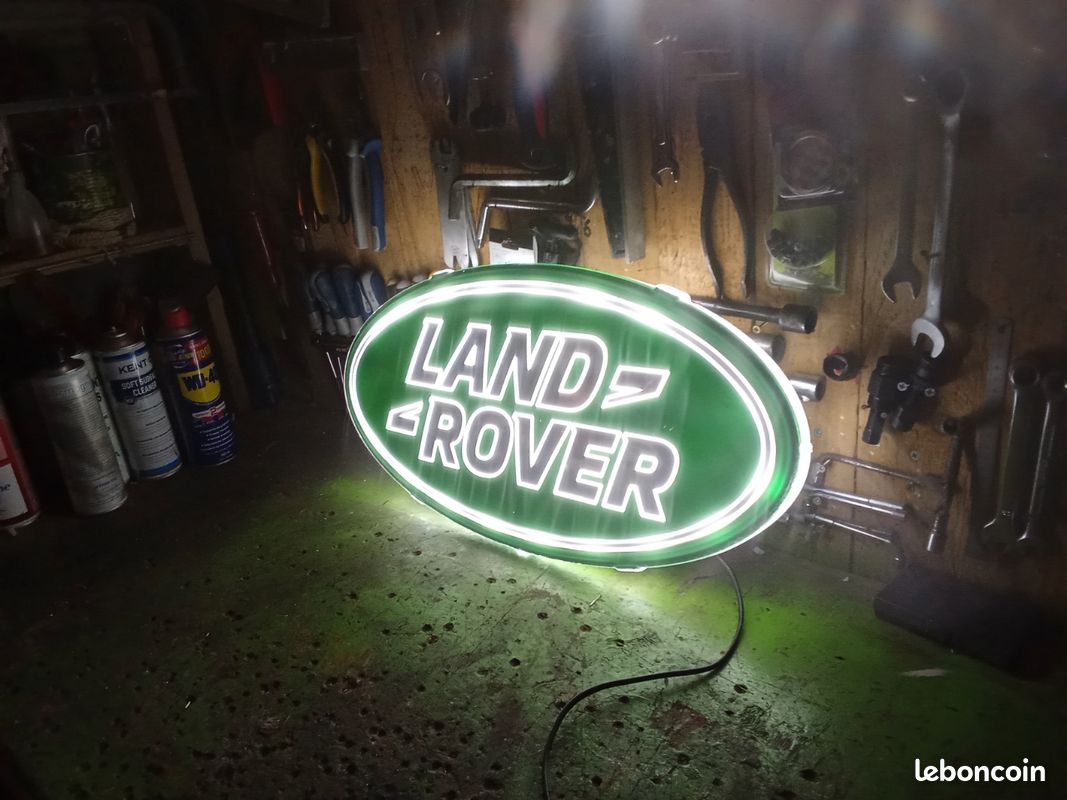 Plaque Enseigne Land Rover - Dibond Aluminium - Déco Garage Ou Atelier - Fabriqué En France