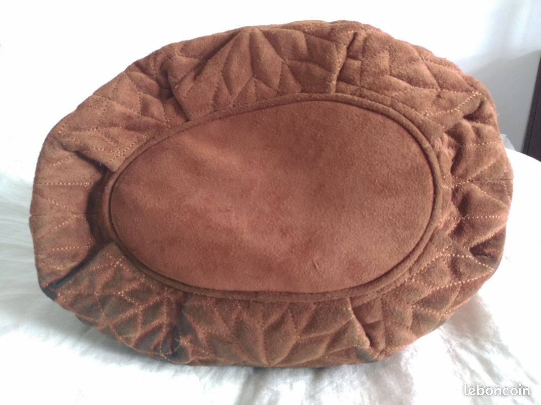 Sac à main Tossi cuir nubuck marron (image 6)