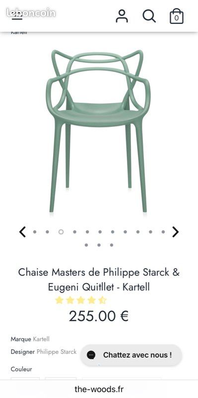 4 chaises philippe STARCK Vert sauge (image 2)