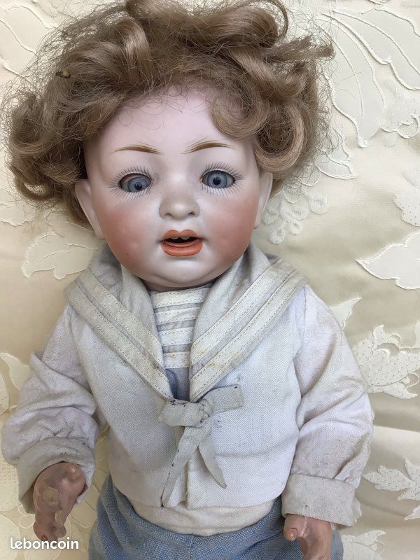 Poupée Ancienne Tête Biscuit Limoges - 39 Cm - France - Début XXe