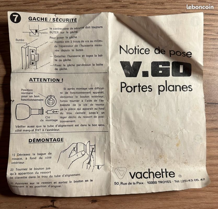 Serrure de portes planes V60 (image 2)