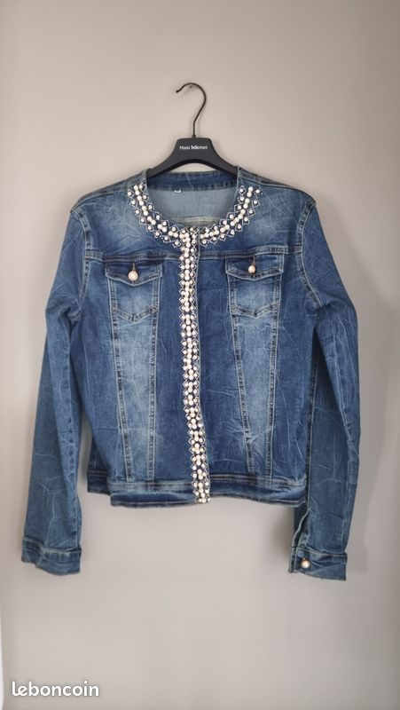 damen jeansjacke jeans jacke mit strass