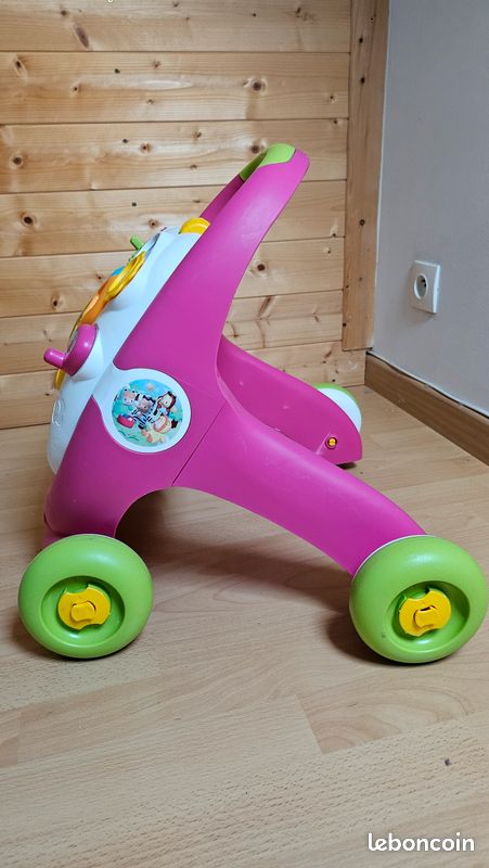 Trotteur Bébé Smoby Rose – Dès 10 Mois, Klaxon Intégré, Anti-Basculement, Compartiment Rangement, Design Moderne