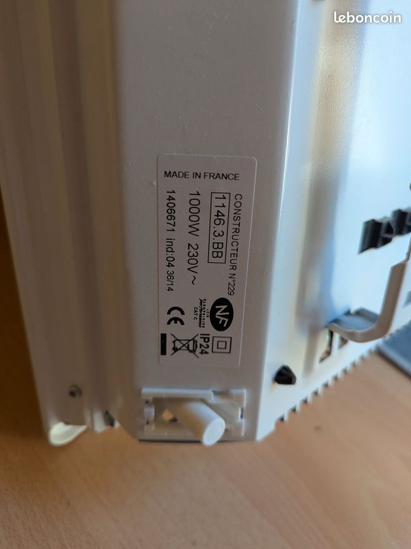 Chauffage 1000W vertical blanc (image 3)