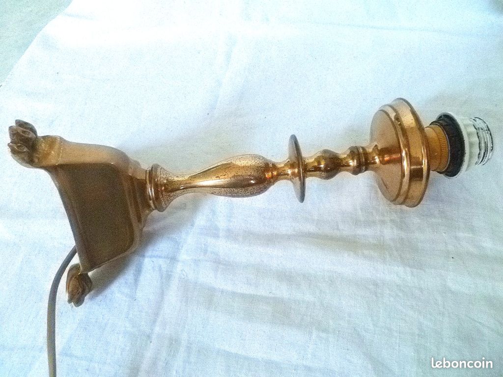 Lampe métal type laiton , vintage (image 4)