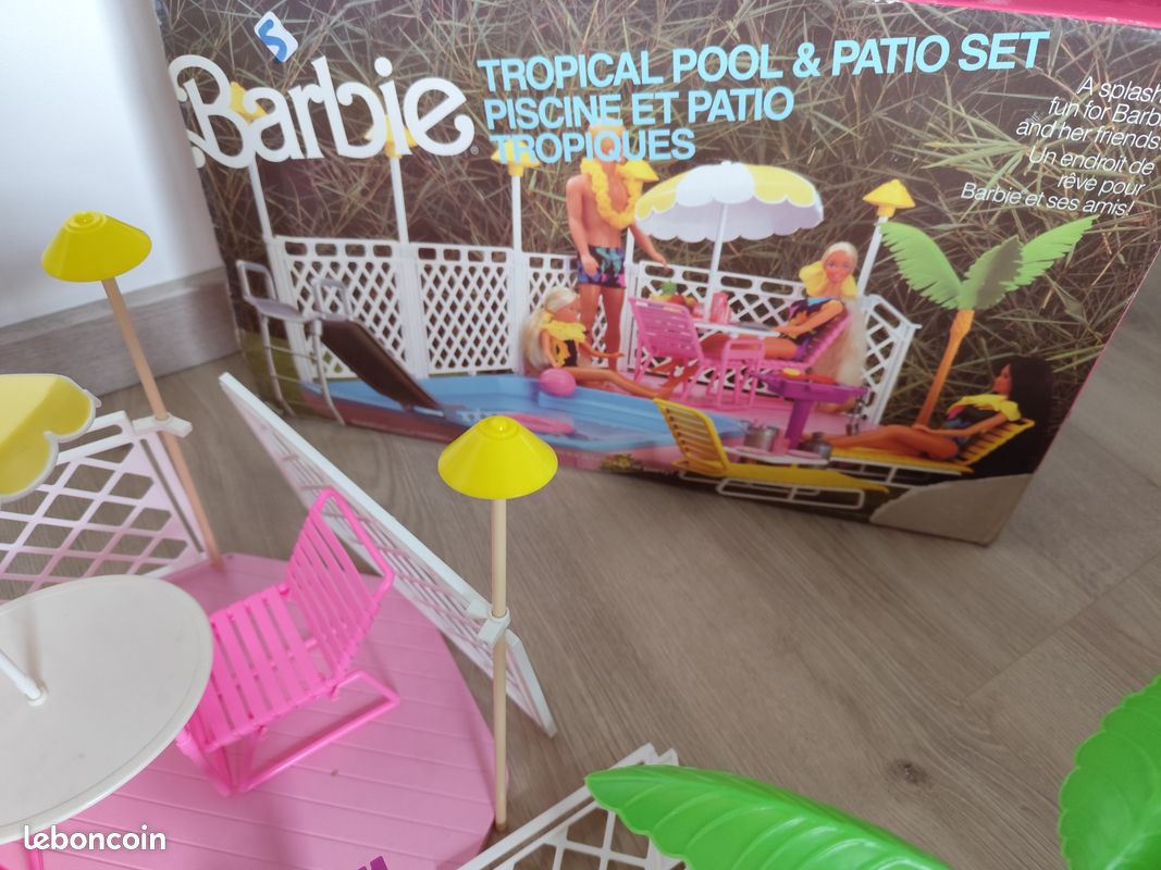 Barbie Piscine Tropicale Mattel 1986 – Boîte Vintage – Occasion