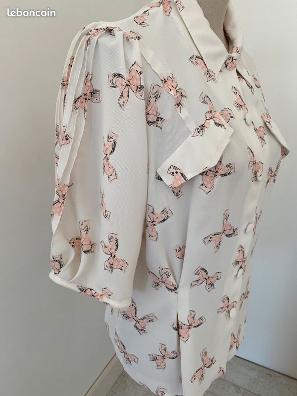 Chemise tunique taille 42/44 neuf manche courte écrue (image 2)