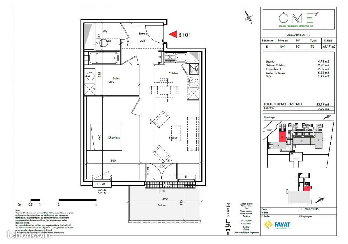 Appartement 2 pièces 45 m² - Bruges 33520 (image principale 0)
