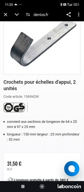Crochets d'échelles ou support outils (image 3)