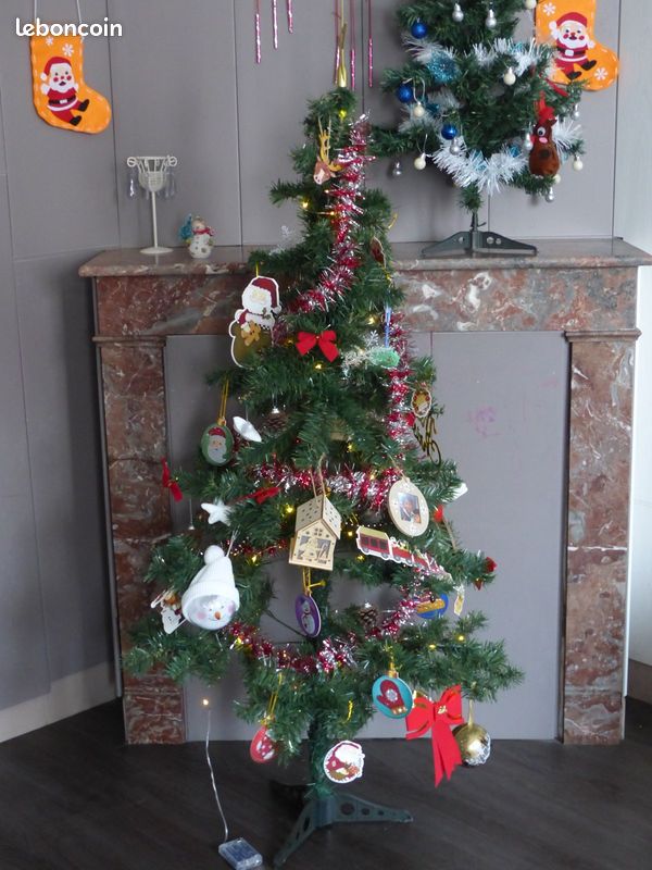 Lot de 2 sapins de Noël + décorations (image 2)