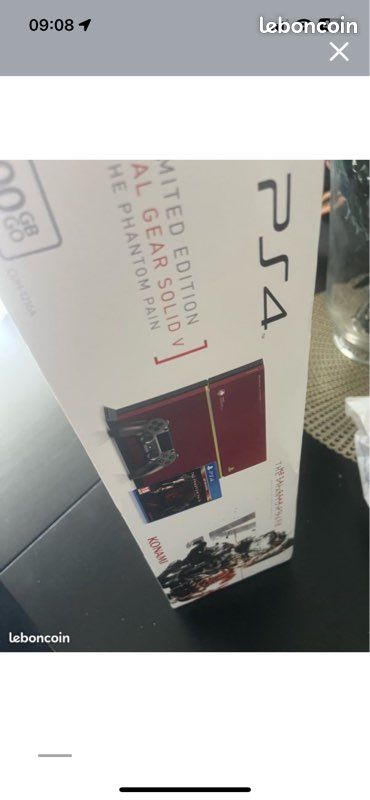 Console PlayStation 4 Édition Limitée Metal Gear Solid V : The Phantom Pain – 500 Go, Rouge Et Or, Version PAL