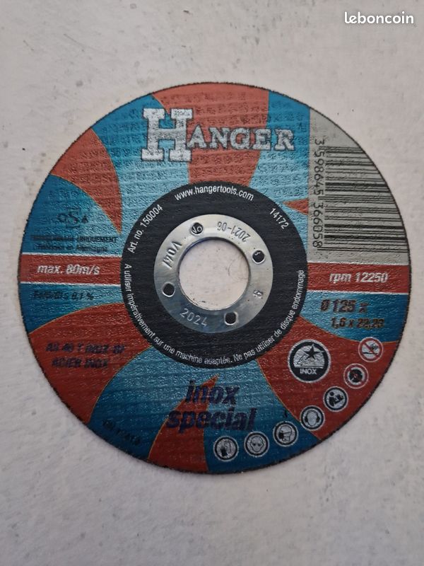 Disque à tronçonner Diam. 125mm - Hanger : Boites de 25 (pour meuleuse) (image 2)