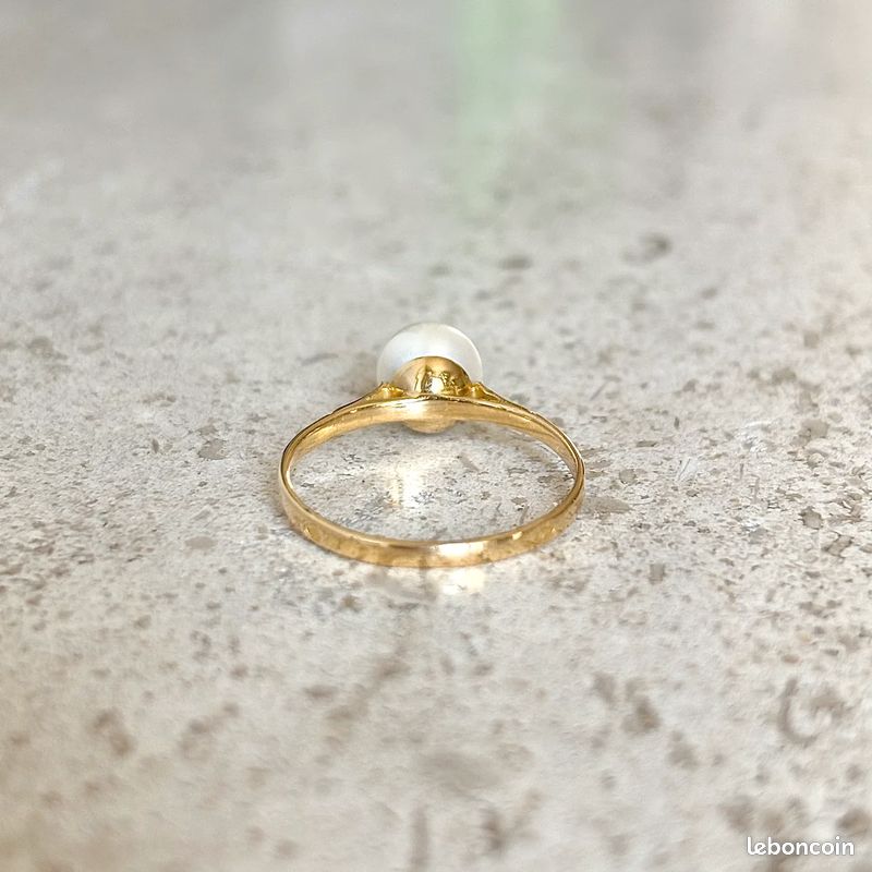 Bague Perle - Or Jaune 750 (image 5)