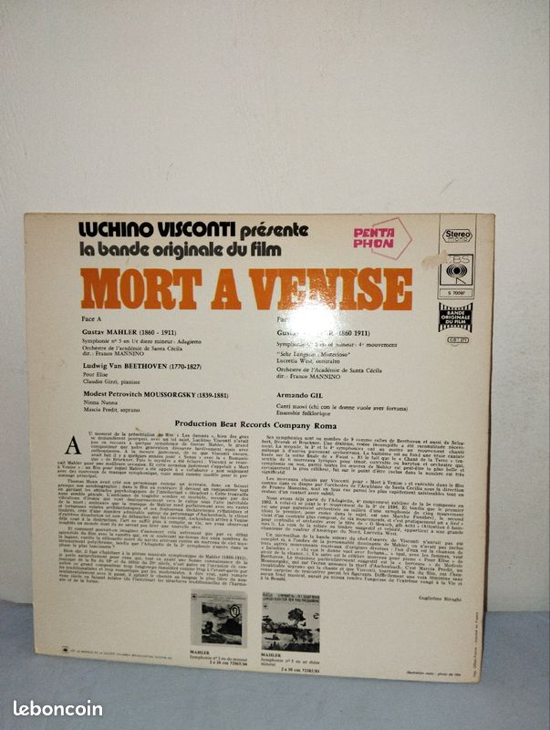 Album vinyle bande originale film Mort à Venise Visconti (image 2)