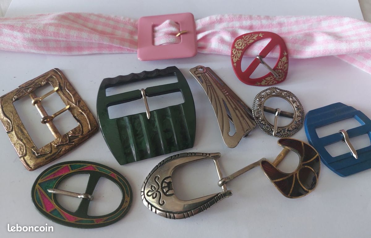 Ancienne Ceinture Vintage Femme - Noir, Taille M