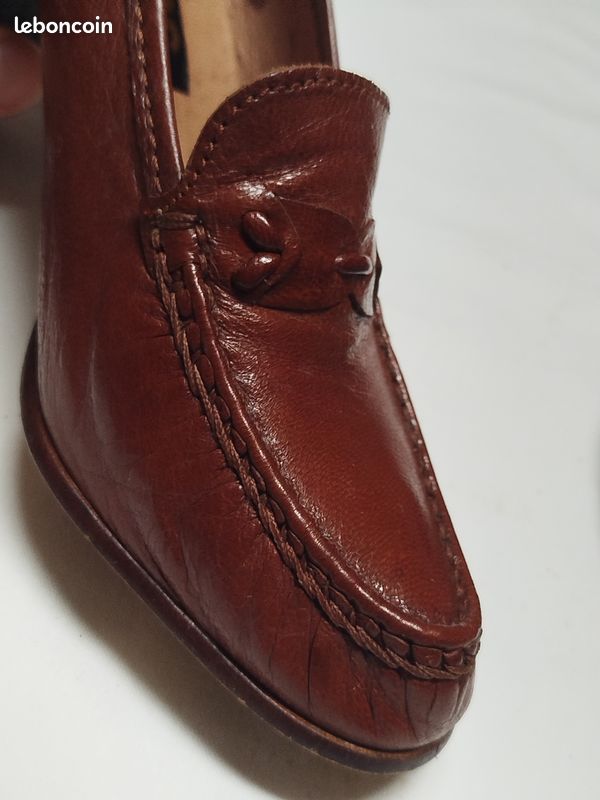 Escarpins trotteurs vintage cuir marron HIRICA Prestige - T36 - Made in France (image 13)