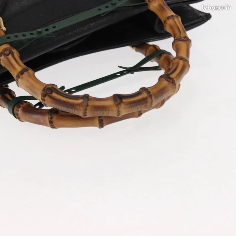 Sac à main GUCCI Bamboo en cuir Noir/Doré 0021186 0260 FM18 (image 7)
