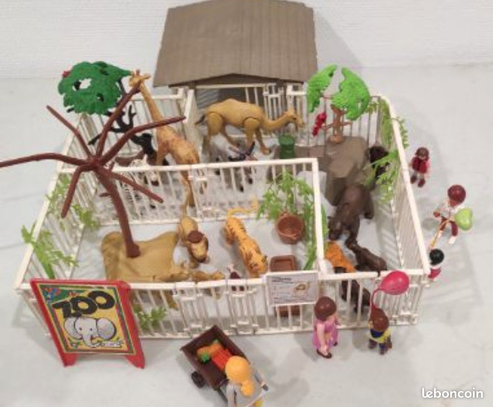 Lot Playmobil 3145 Zoo 1988 – Vintage, Presque Complet, Boîte Correcte