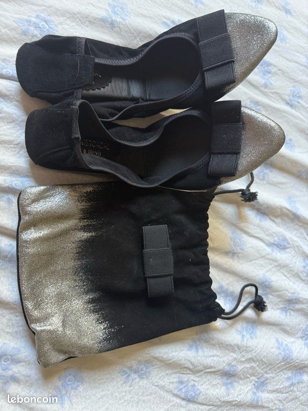 Ballerines luxes Home travel noires argent Atelier Mercadal (image 6)