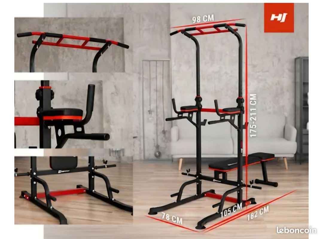 Chaise romaine - VEVOR - Barre de Traction Hauteur Réglable avec Dossi... pas cher Chaise romaine - VEVOR - Barre de Traction Hauteur Réglable avec Dossi... pas cher