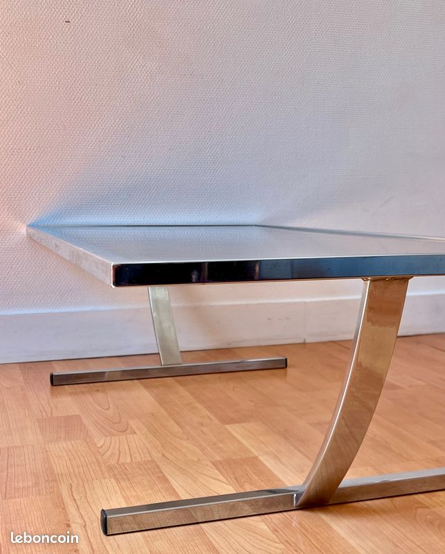 Table basse verre fumé années 70 (image 4)