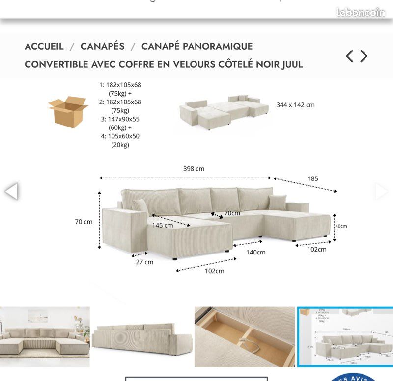 Canapé en U panoramique (image 7)