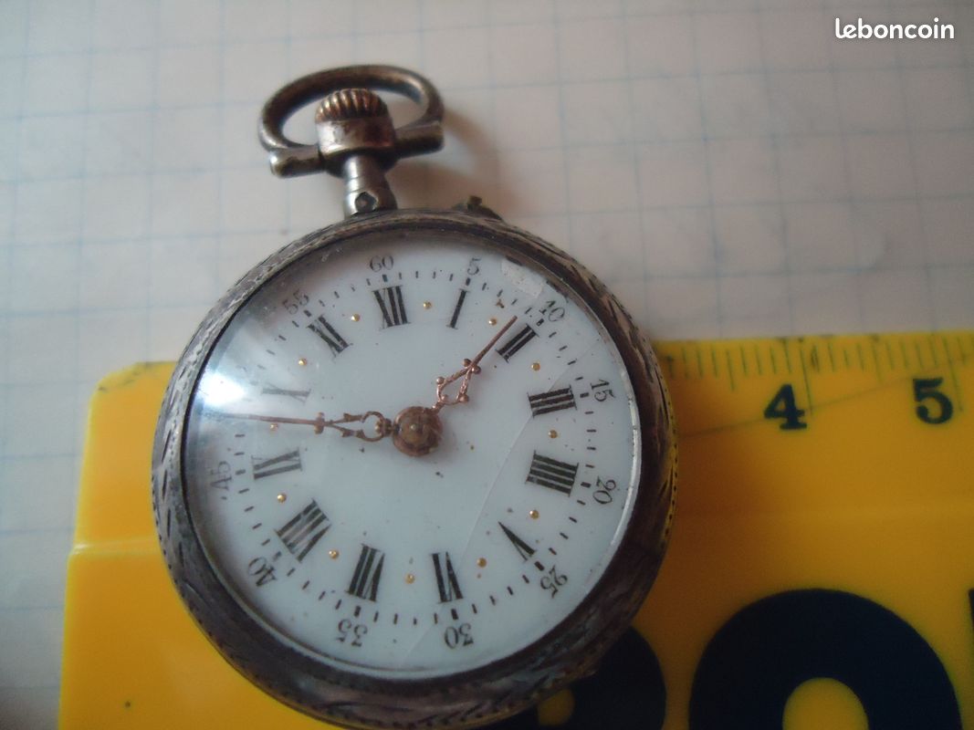 Très Ancienne Montre Gousset En Argent Fin - Poids 72,6 G, Chiffres Romains, Mécanique Manuelle