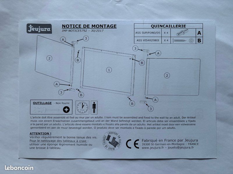 Tableau enfant triptyque magnétique en bois – Jeujura (image 8)