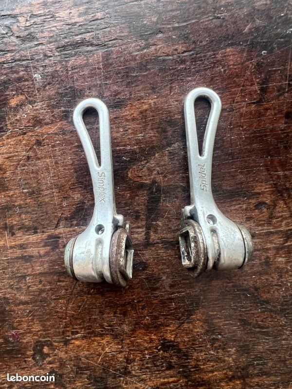 Short Shifter Manettini/Shifters Simplex SLJ Vintage - Noir Anodisé - 6 Vitesses - Pour Vélo Course Manettini Simplex