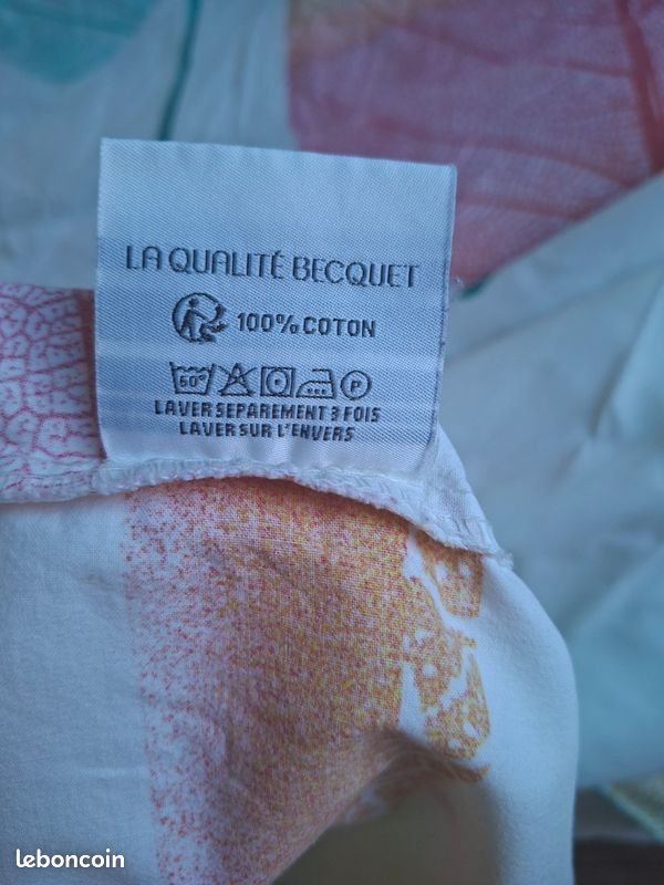 Parure de lit BECQUET – Housse réversible + traversin – 240x220 cm – Lit 140 (image 7)