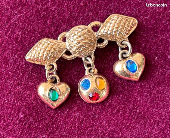 BIJOU - BROCHE vintage AGATHA en métal doré en forme de coquillage #66 EUR 17,00 - FR