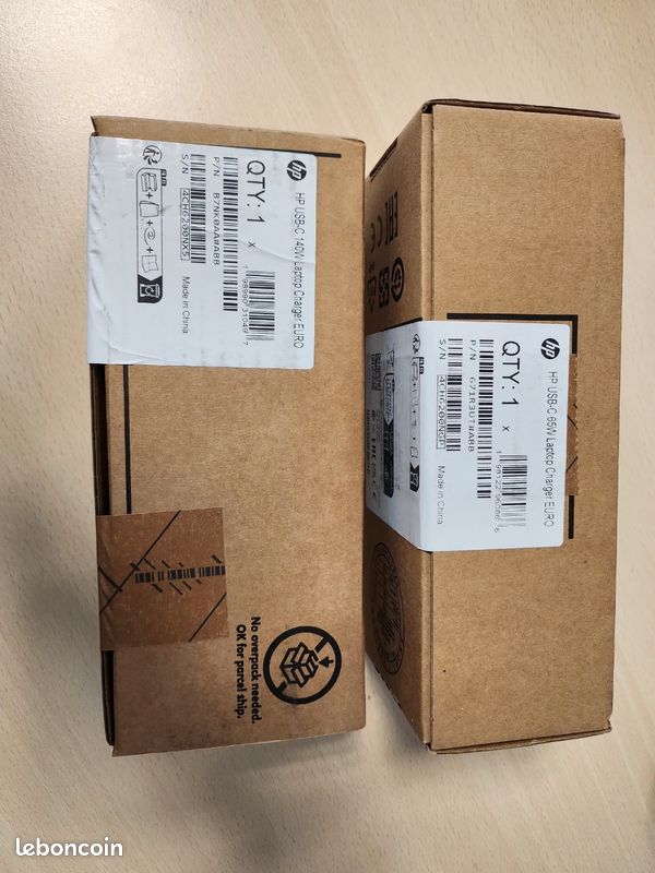 Deux chargeurs USB-C d'origine HP 140w et 65w (image 1)