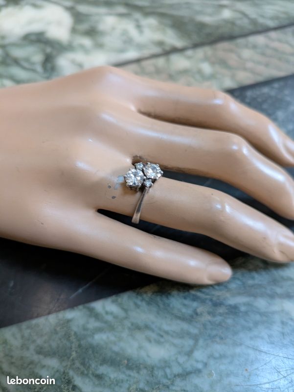 Jolie Bague Ancienne En Argent Massif – Époque Vintage, Authentique