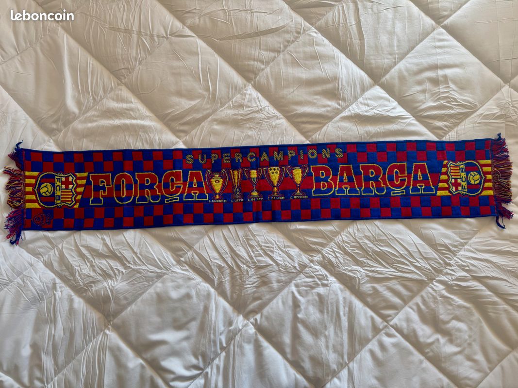 Echarpe de football vintage supporters FC Barcelone