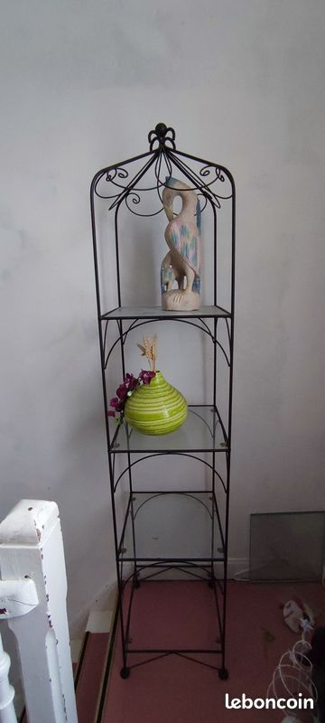 Etagère fer forgé et verre (image 2)