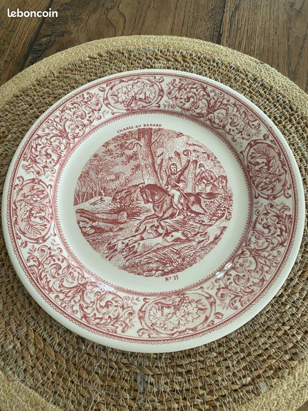 Assiette thème de la chasse Gien (image 1)