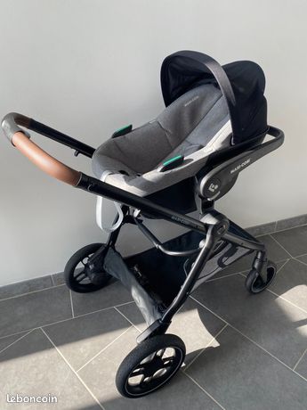 Poussette Maxi-Cosi Zelia S Trio 3-en-1 - Avec Siège Auto CabrioFix I-Size - Gris Foncé