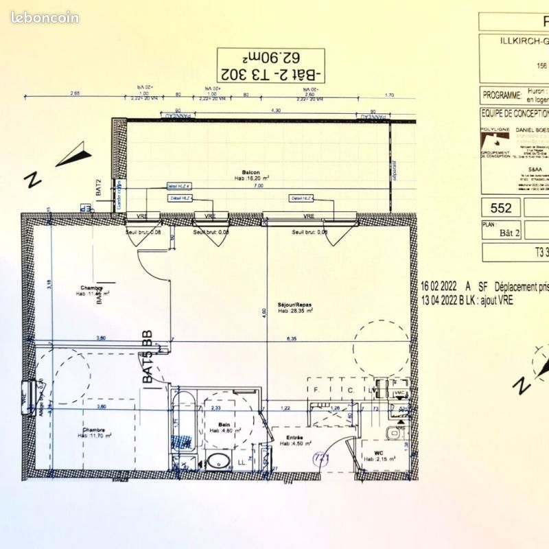 Appartement a louer illkirch-graffenstaden - 2 pièce(s) - 62 m2 - Surfyn