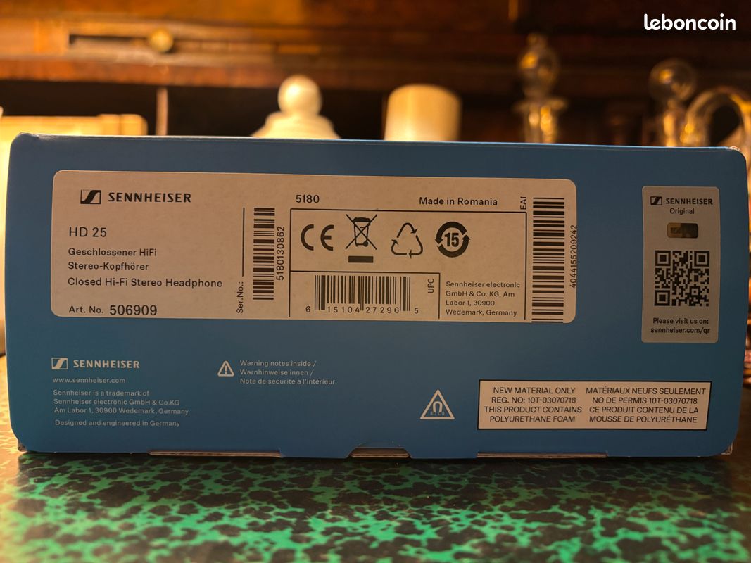 Casque Sennheiser HD-25 édition 75ème Anniversaire, Jaune, Supra-auriculaire, Neuf (ouvert)
